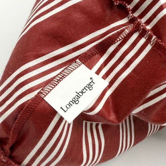 Longaberger Fabric 1998 Basket Liner Round Winter Wishes Red Stripe Insert for B - Picture 2 of 8